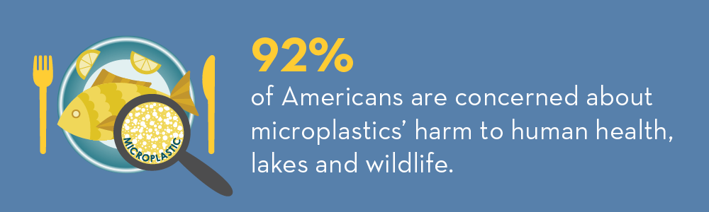 92% of Americans are concerned about microplastics' harm to human health, lakes and wildlife. CFANS Insights April 2024