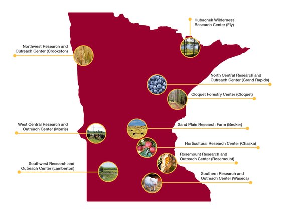 Map depicting 10 ROCs across Minnesota.